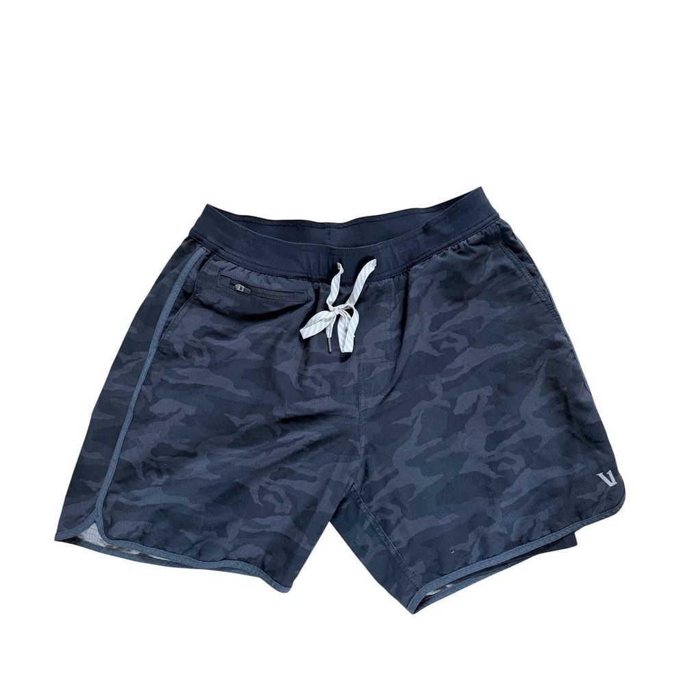 Vuori Mens Stockton Lined 6.5" Short Charcoal Camo Ripstop